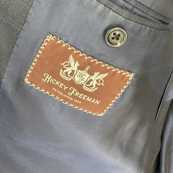 Hickey Freeman Loro Piana Tasmanian Super 150 Full Suit 46L 40x30 Pants Jacket